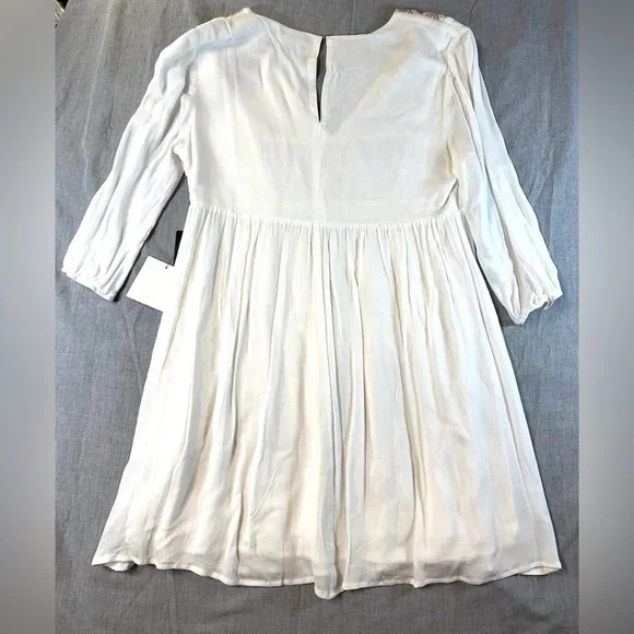 Lulus White Girlhoodcore with Geometric Embroidery NWT! Sz XL flowy low cut - Picture 2 of 10